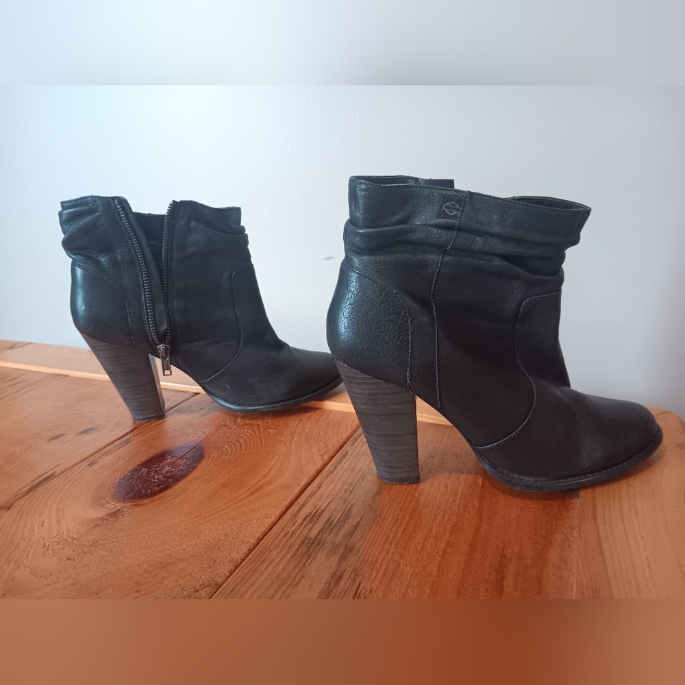 Harley-Davidson Chic Black Heeled Ankle Boots